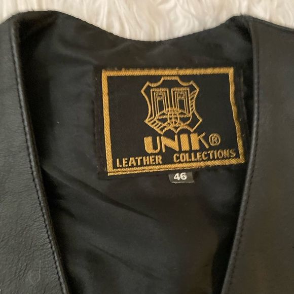 Unik Black Leather Skull Vest XXL - Picture 4 of 5